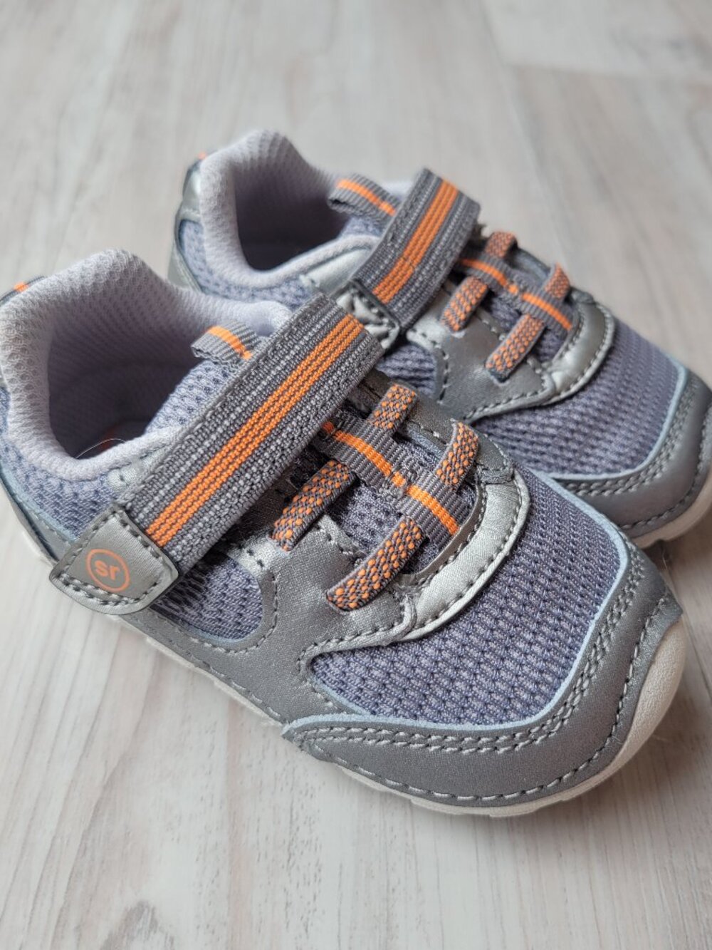 Stride Rite SM Turbo (Infant/Toddler) 4.5M Silver/Orange
